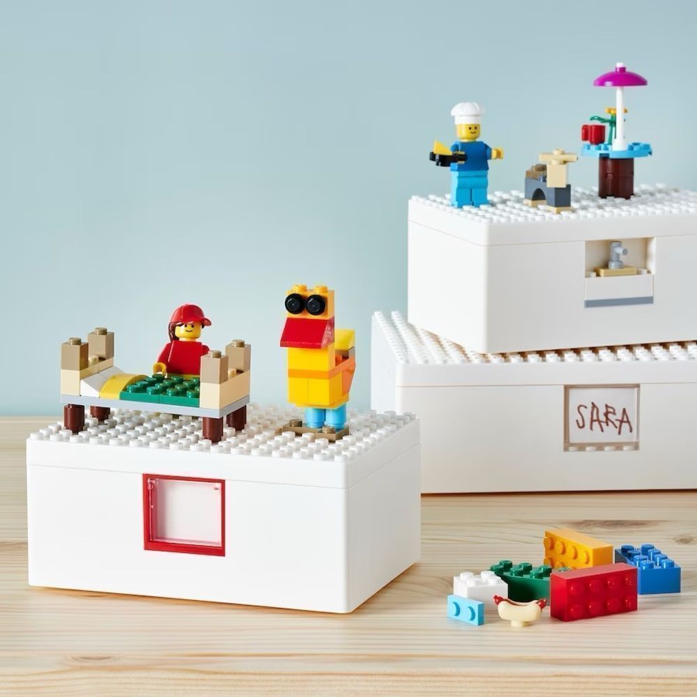 Lego - 3 Piece Box & Storage Set (White) 5-7”